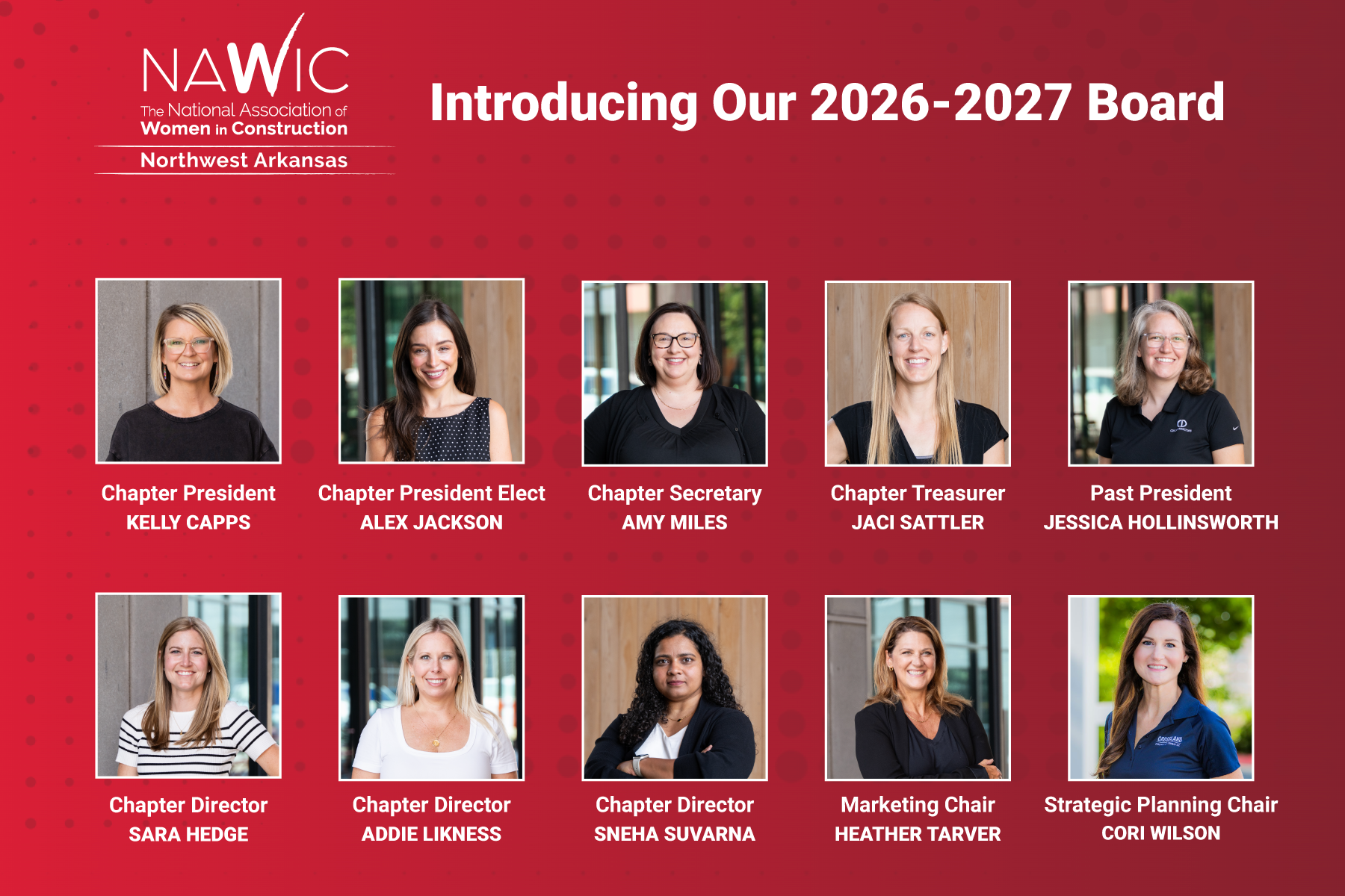 NAWIC NWA Board Members 2026-2027